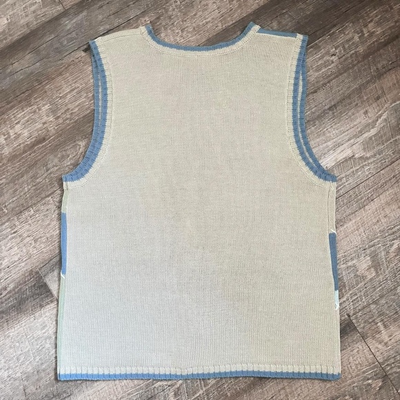 Bobbie Brooks Vintage Sailboat Button Up Granny Sweater Knitted Vest Nautical - Picture 6 of 8